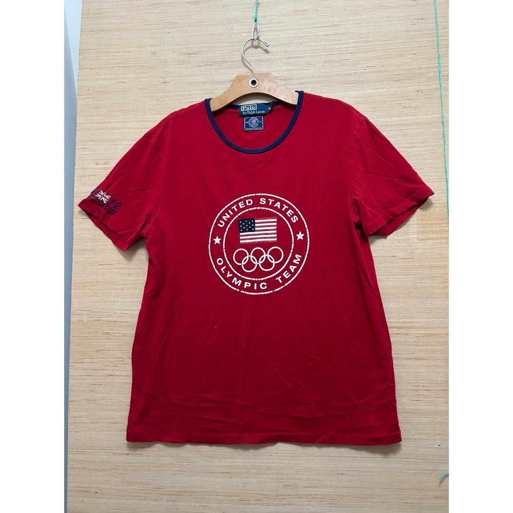 Polo Ralph Lauren Mens 2012 US Olympic Team Ringer T-Shirt Red Custom Fit Large